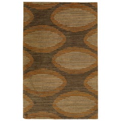 Modern Abstract Hand-Tufted Wool Rug in Brown