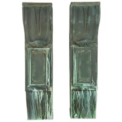 Pair Original Verdigris Copper Corbels from NYC Building