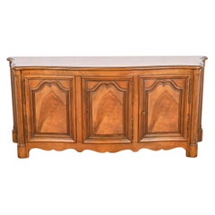 Baker Furniture French Provincial Burled Walnut Sideboard or Bar Cabinet