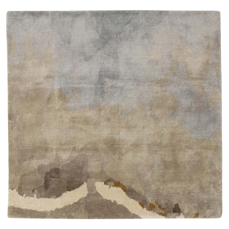 Rug and Kilim's Hand-Knotted Abstract Rug in Grey, Beige-Brown ...
