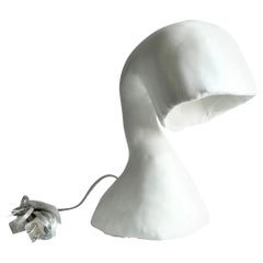 Space Invader Line by Studio Chora, Handmade Table Lamp, Lime Plaster, In Stock