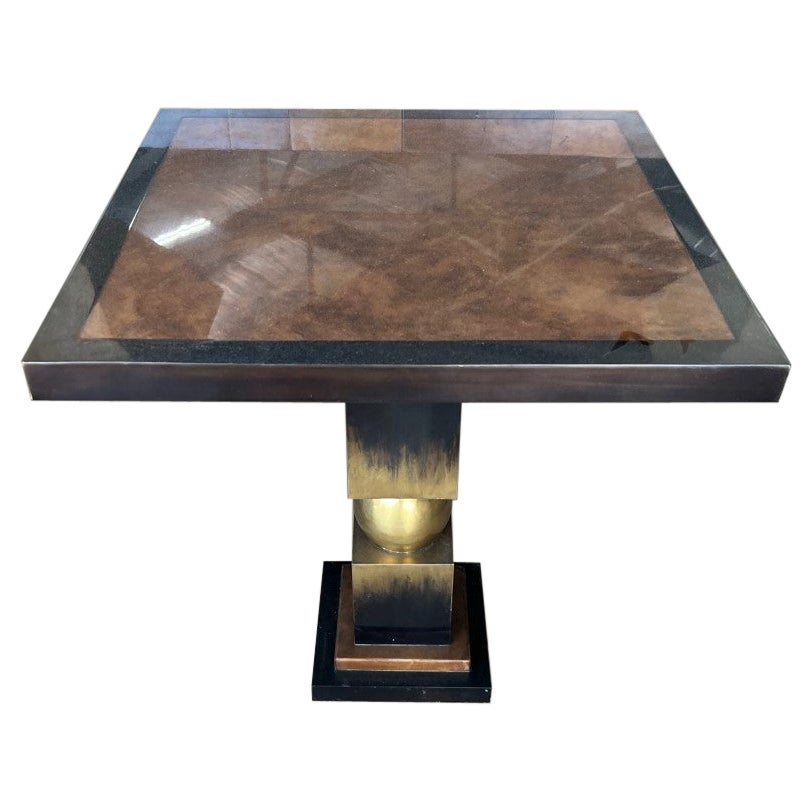 Parchment, Bronze, Resin Side Table