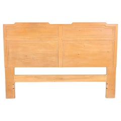 Retro Henredon Mid-Century Modern Sculpted Ash Queen Size Headboard, circa 1970s