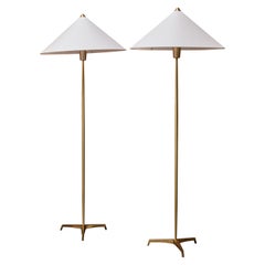 Pair of Scandinavian Floor Lamps with Cone Shades