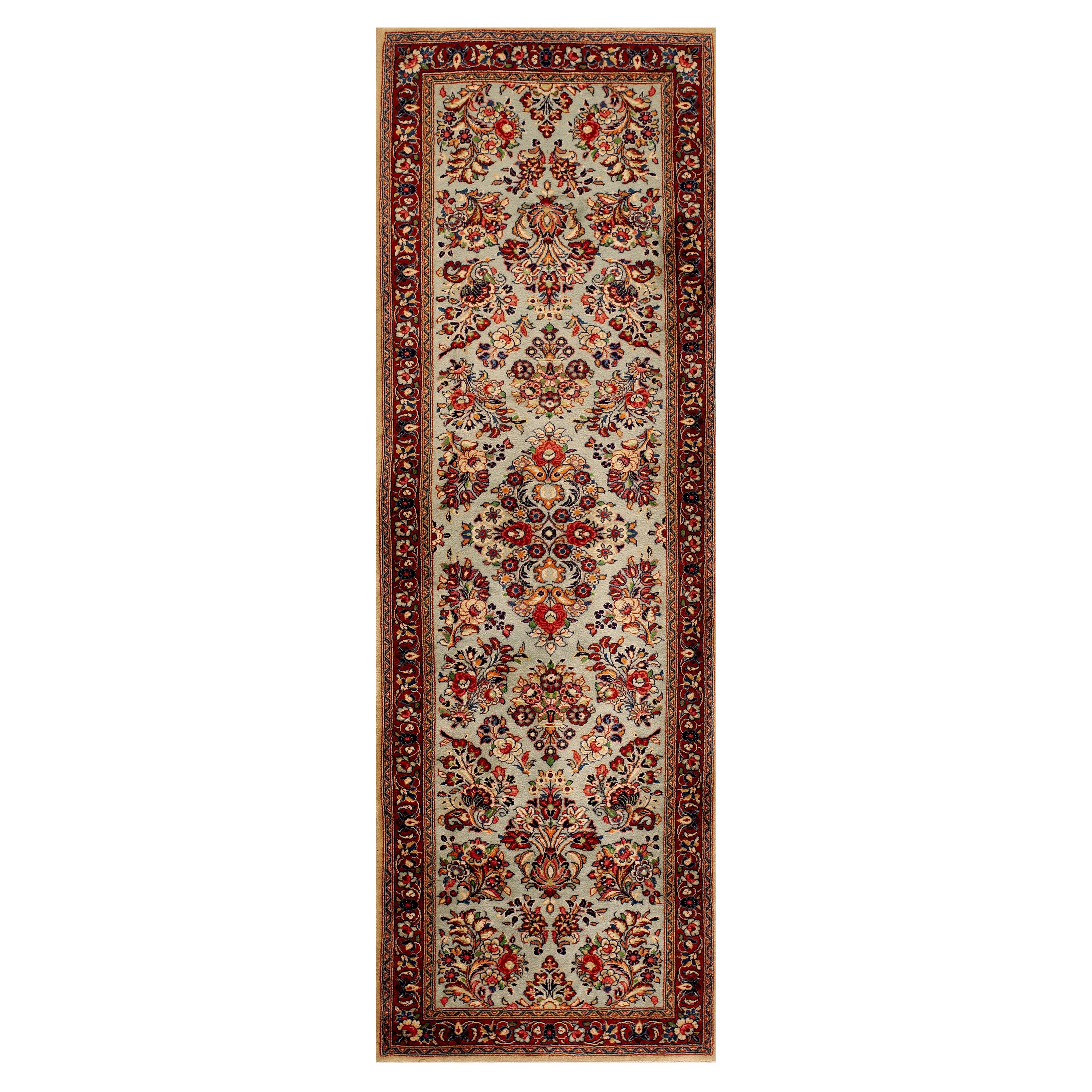 Persischer Sarouk-Teppich aus der Mitte des 20.  2'7" x 8'0" im Angebot