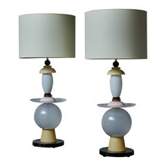 Pair of Murano Glass Colourful Table Lamps