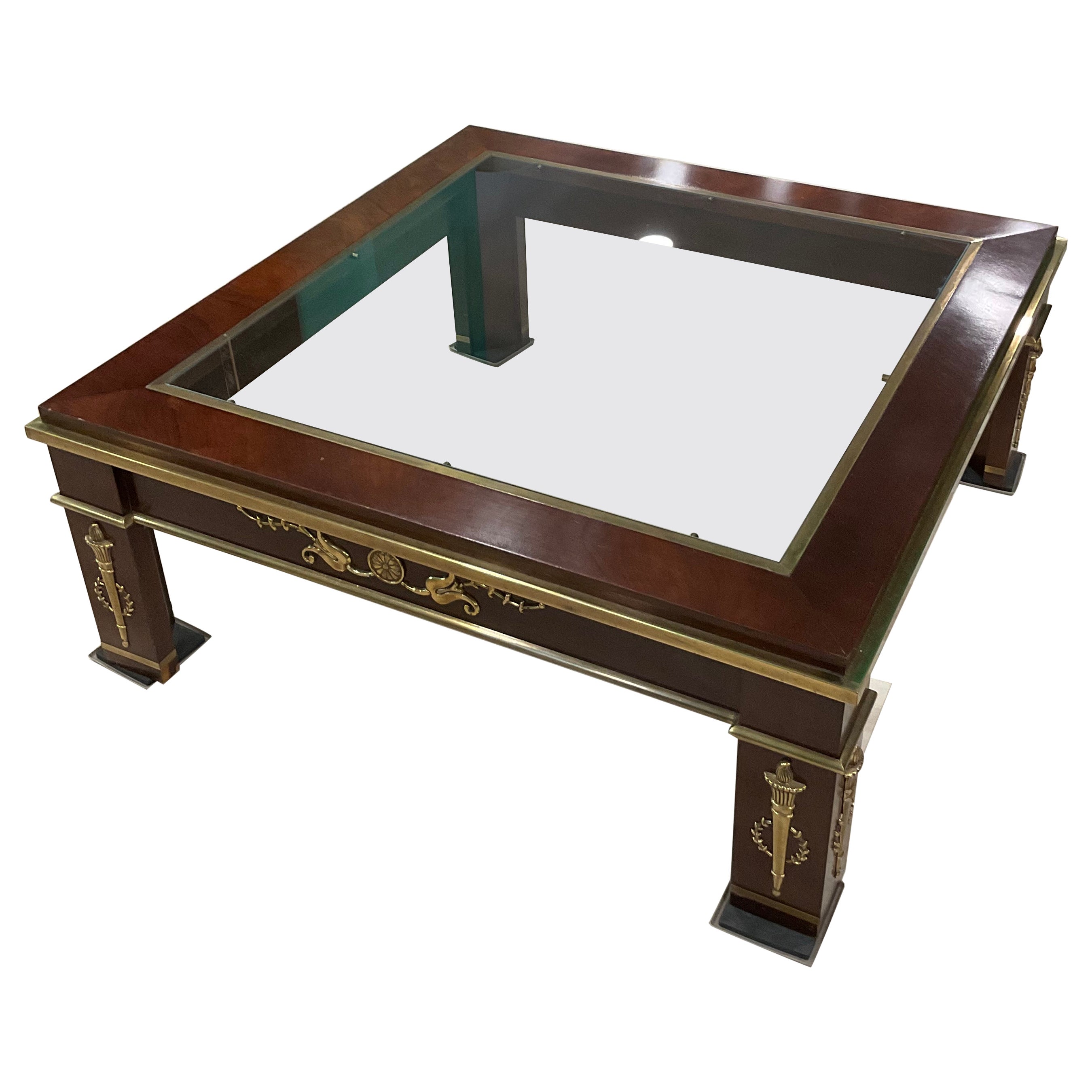 90s Mastercraft Neoclassical Coffee Table For Sale