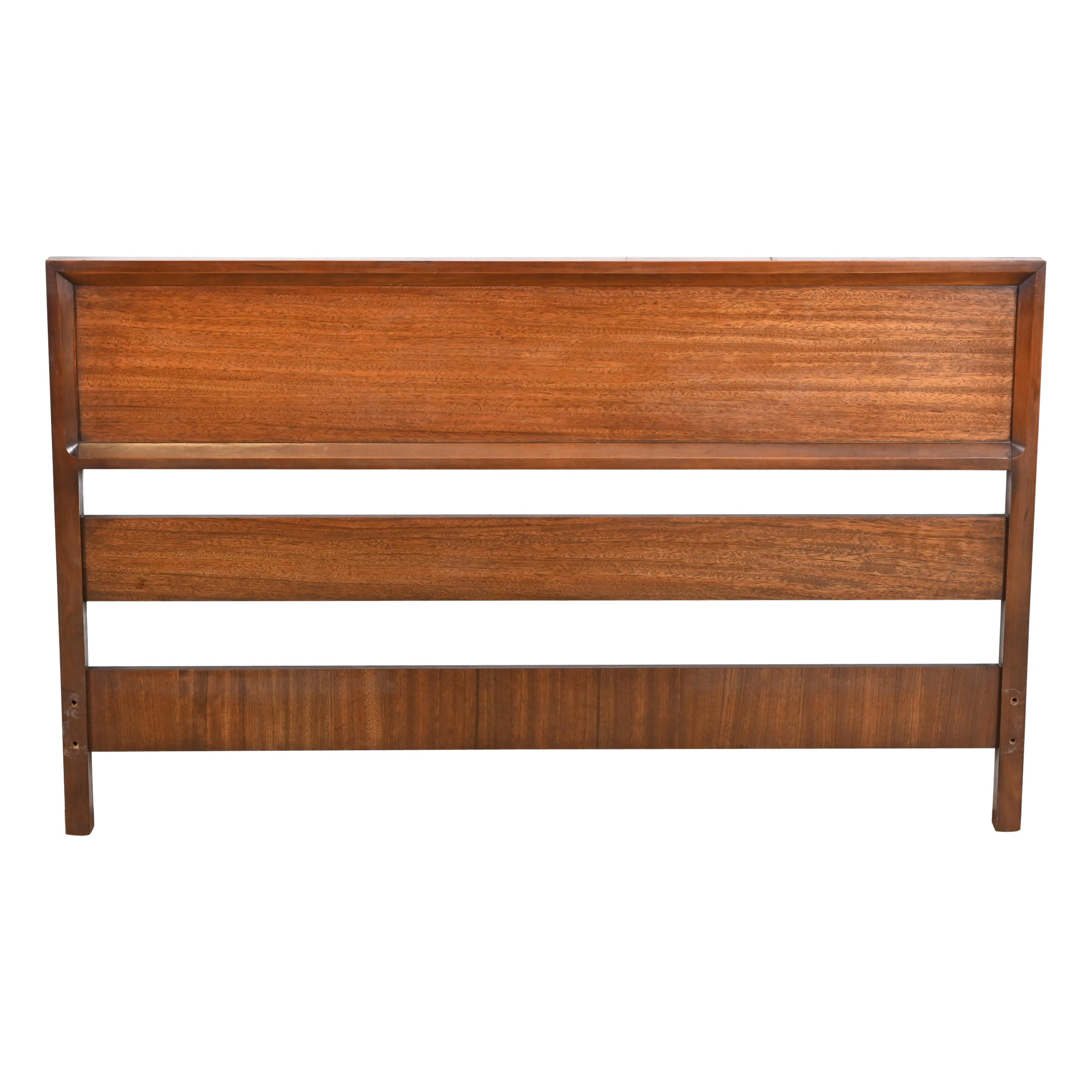 Milo Baughman for Drexel Perspective Exotic Mindoro Wood Full Size Headboard For Sale