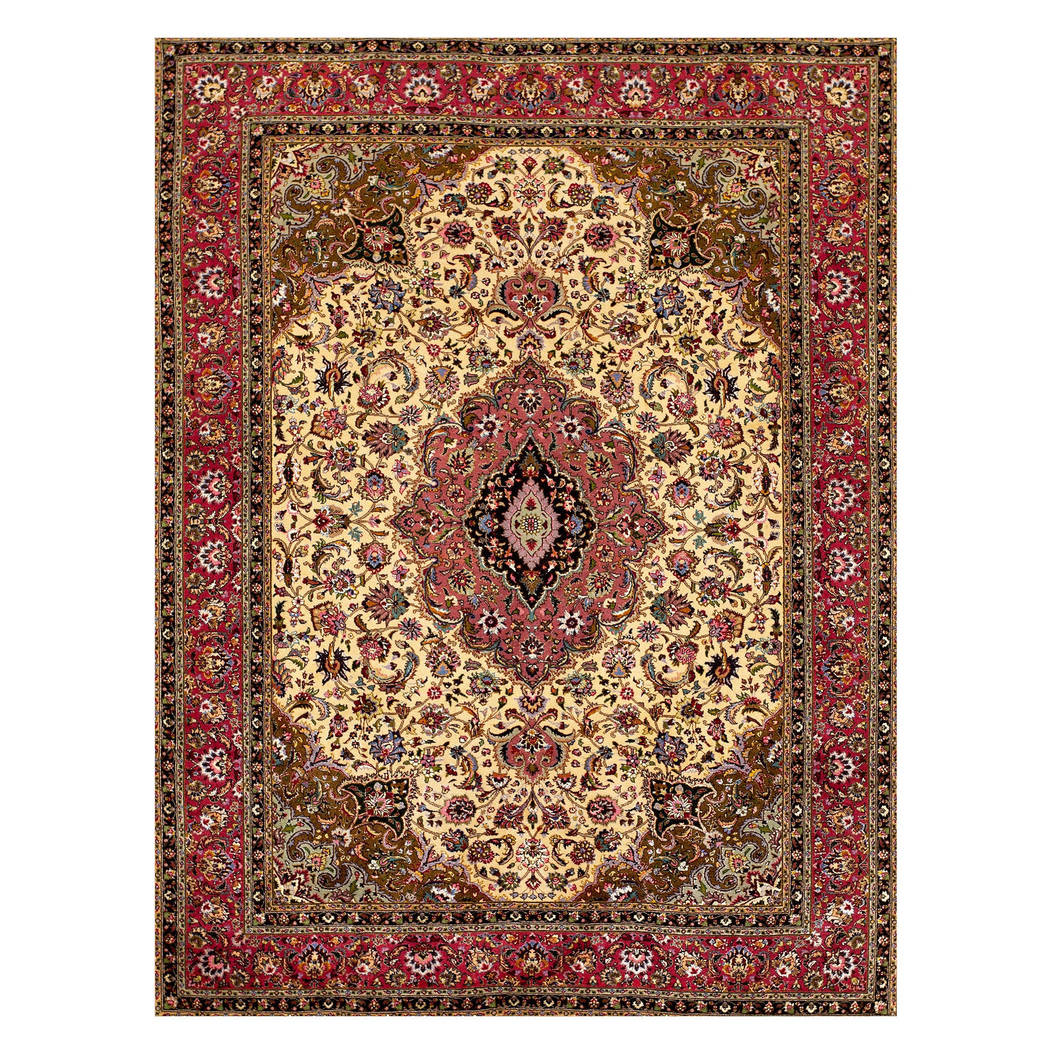 Antiker persischer Täbris-Teppich 4'10"x6'0"  im Angebot
