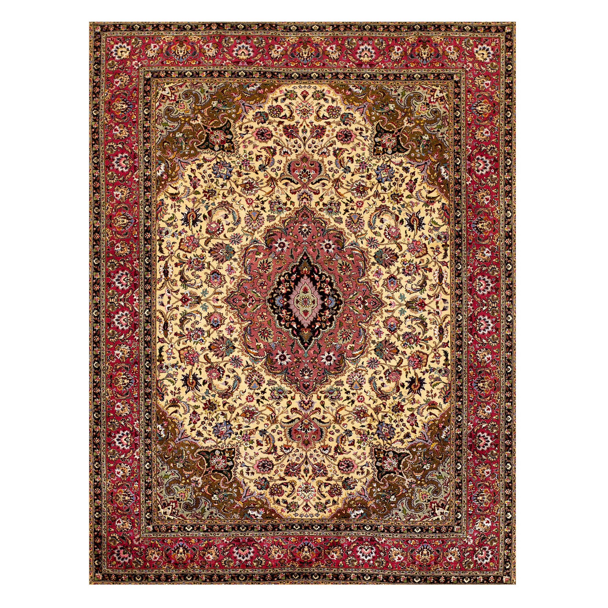Antiker persischer Täbris-Teppich 4'10"x6'0" im Angebot