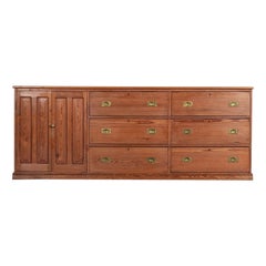 Large 19thC English Pine Dresser Base
