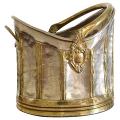 Cubitera continental de latón y chapa de plata para dos botellas de champán, mediados del s. XX.