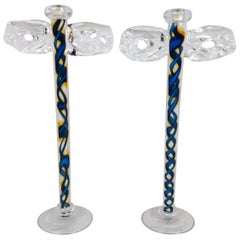 Retro Winged Glass Candle Stick