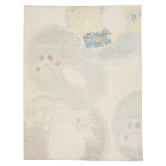 Handmade Contemporary Abstract Wool & Silk Rug in a Neutrals Tones