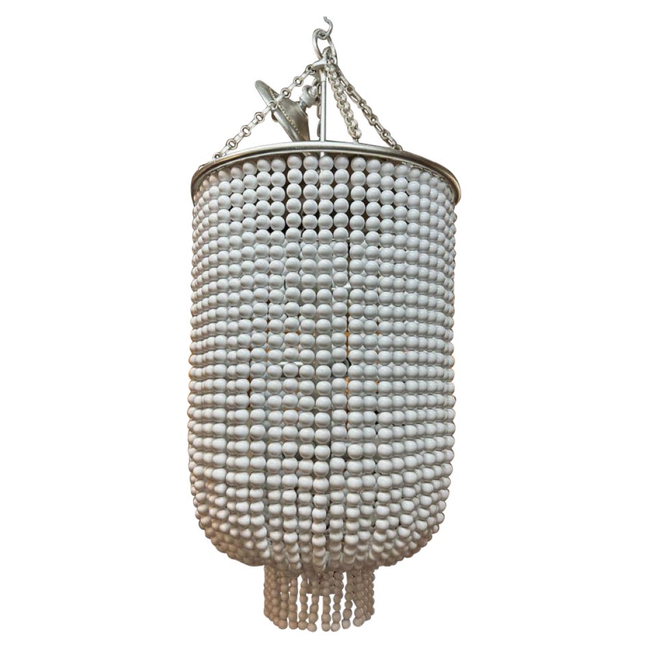 Visual Comfort Jacqueline Draped Chandelier by Aerin in White and Silver For Sale