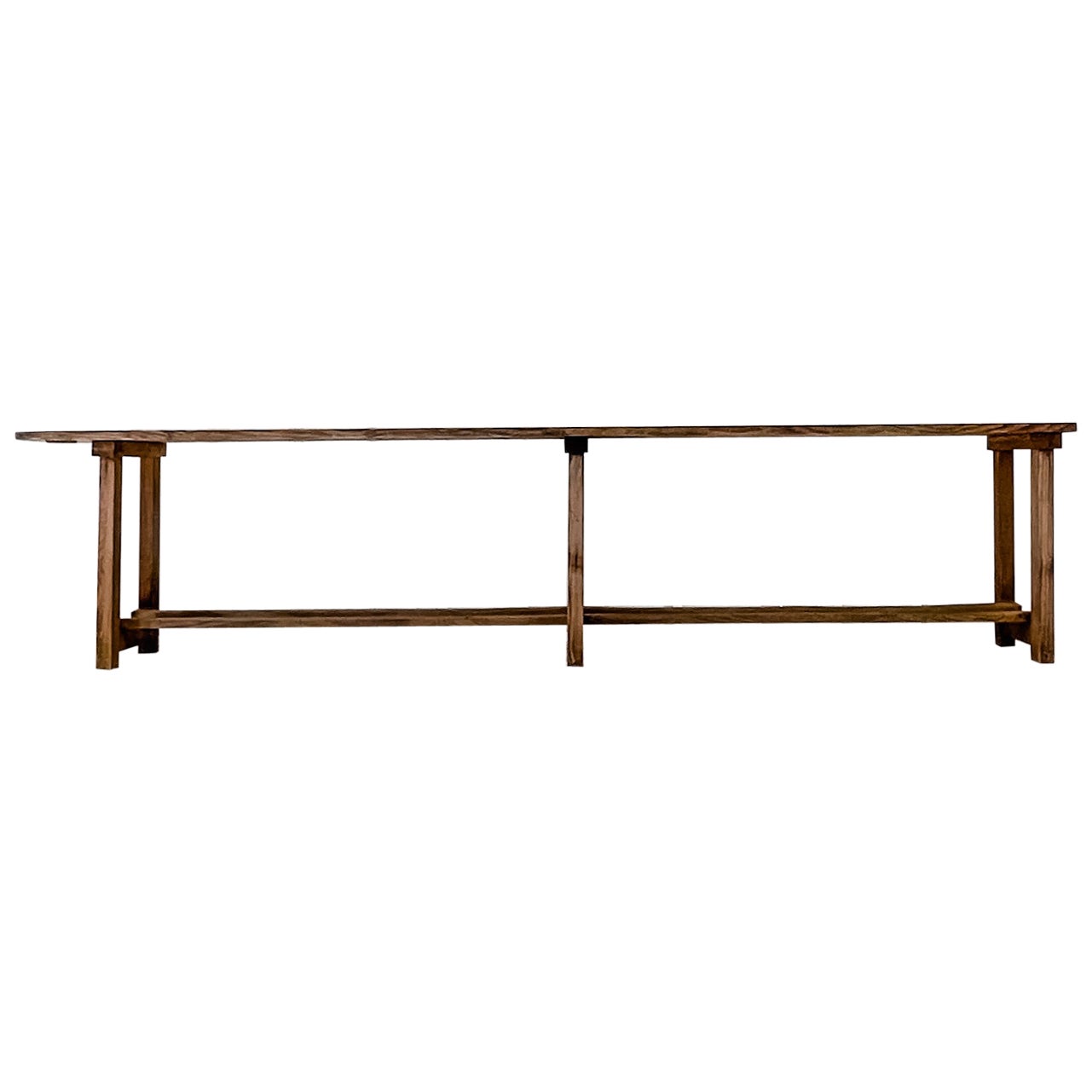 Natural Wood Rustic French Console Table