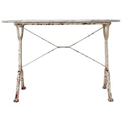 Antique 19th Century French Marble and Iron Bistro Table