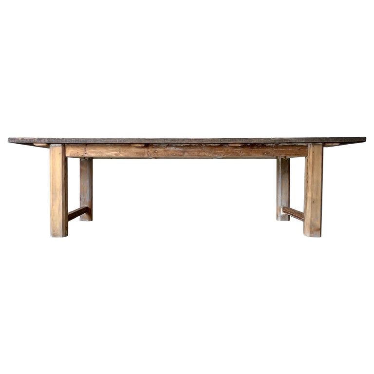 Reclaimed Irish Barn Wood Dining Table For Sale at 1stDibs