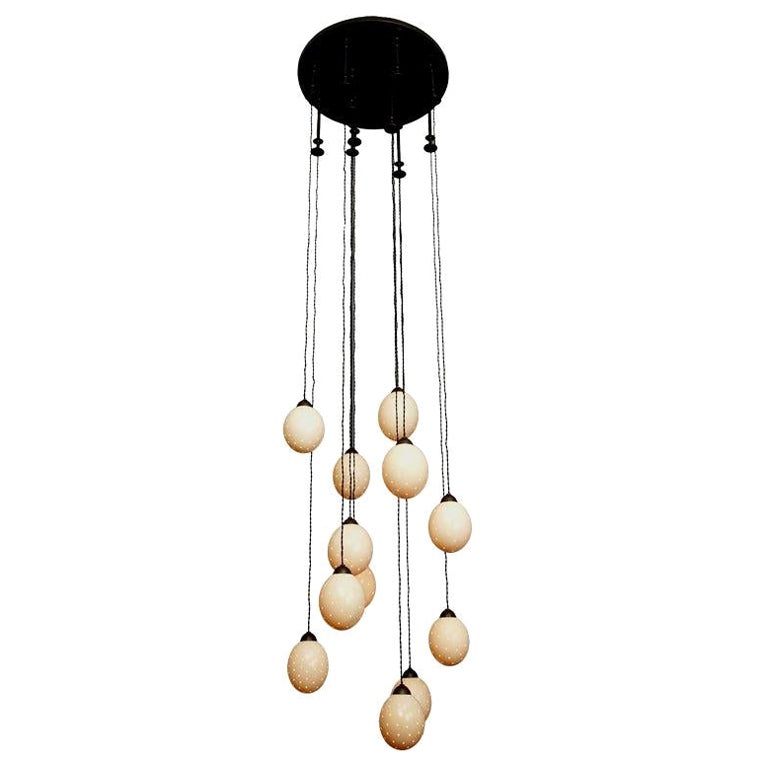 Pigalle Ostrich Eggs Chandelier by Bourgeois Boheme Atelier For Sale