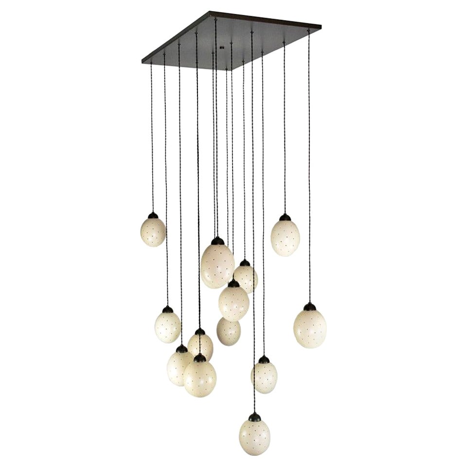 "Belleville" Ostrich Egg Chandelier by Bourgeois Boheme Atelier For Sale