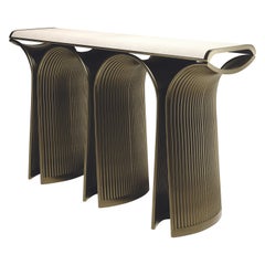 Shagreen Console with Bronze-Patina Brass Details by R&Y Augousti