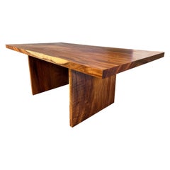 21st Century Minimalist Inspired Parota Slab Dining Table, Conference Table