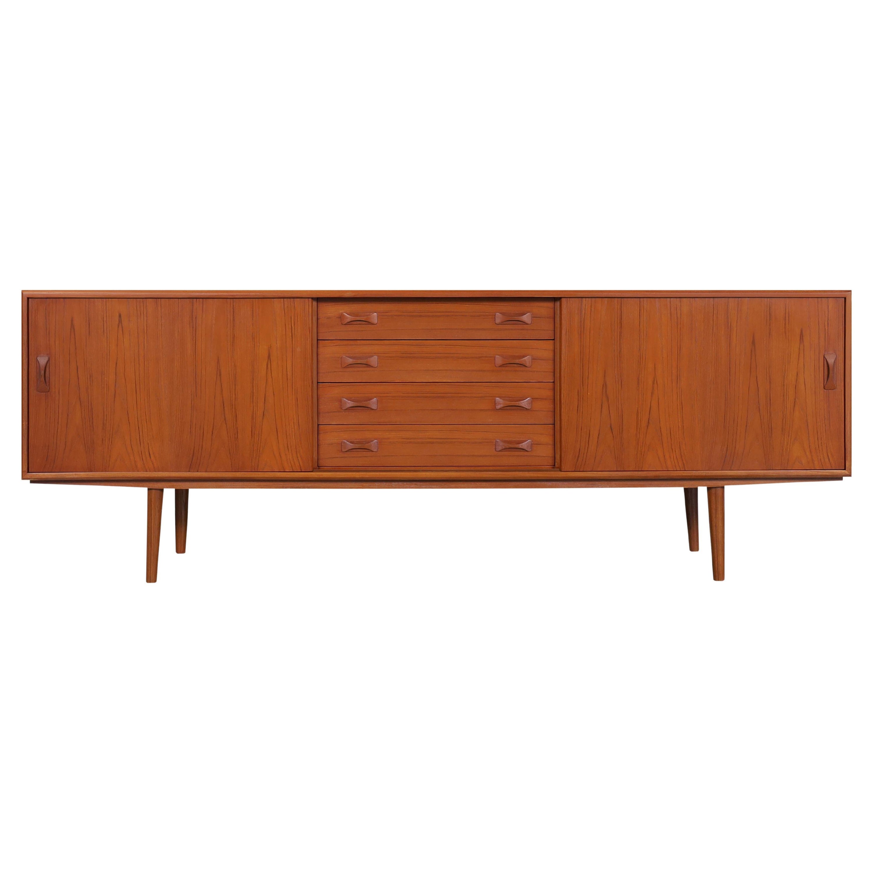 Danish Modern Teak Credenza by Clausen and Son For Sale