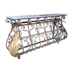 Large 19th Century French Iron Console Table