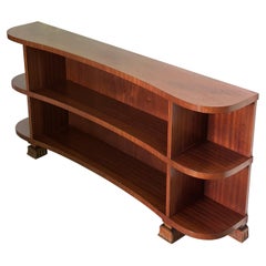 Swedish Art Deco Style Curved Mahogany Shelf, circa 1940s