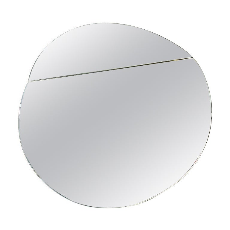 Italian Modern Wall Mirror with Crease by Hiroyuki Toyoda for Simon Gavina, 1982