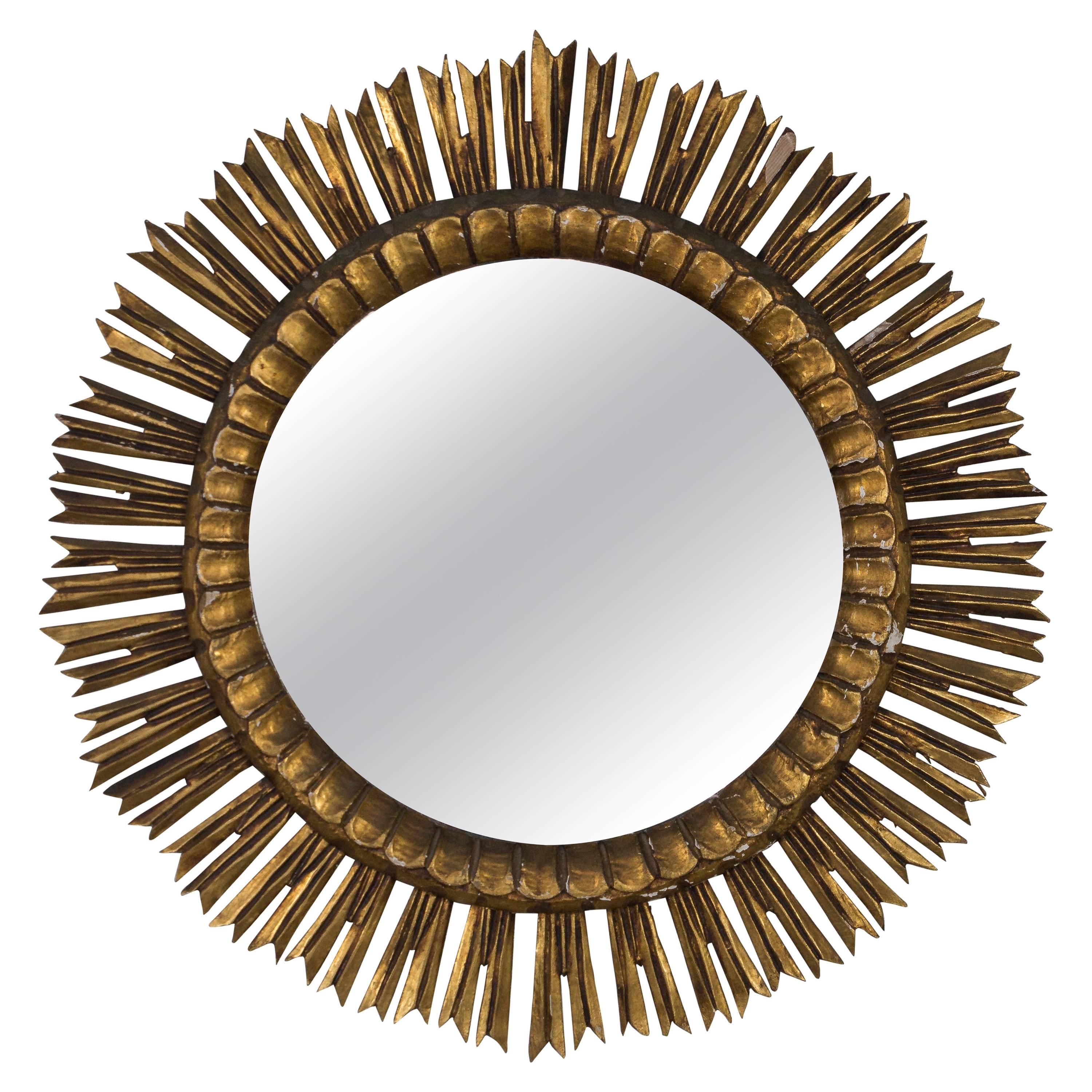 Spanish Giltwood Sunburst Mirror