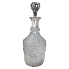 Apothekerflasche aus geschliffenem Kristall des 19. Jahrhunderts mit Stopfen 