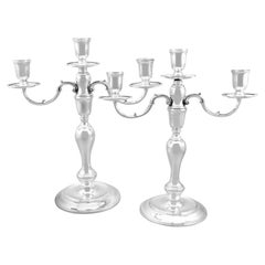 Candélabre vintage à trois lumières en argent sterling