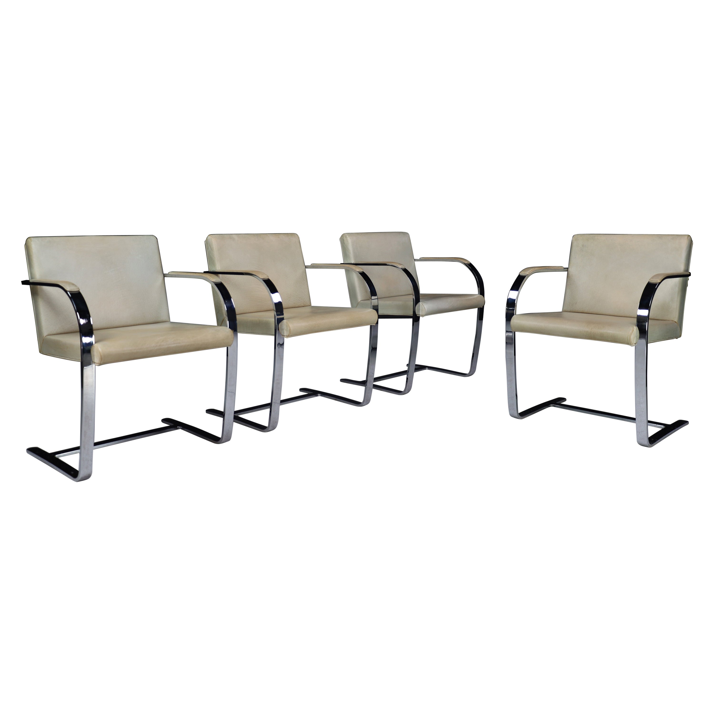 Mies Van Der Rohe Brno Armchairs in Leather and Chrome