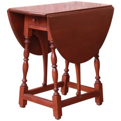 Vintage Stickley American Colonial Cherry Drop-Leaf Occasional Side Table