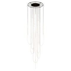 Unique Cascade Satin Brass Contemporary Light Suspension by Morghen Studio