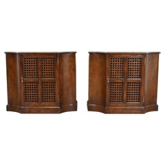 Beacon Hill Regency Walnut Cabinets or Bedside Chests, Pair
