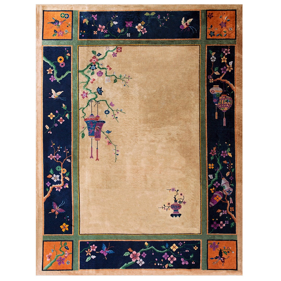 Tapis chinois Art Déco des années 1920 ( 9' x 11'6" - 275 x 350 )