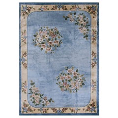 Tappeto di seta cinese in stile Art Deco vintage degli anni '80 ( 6'2" x 9' - 188 x 275 )