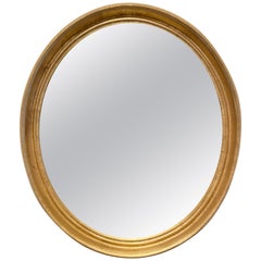 Vintage Gilt Oval Italian Mirror