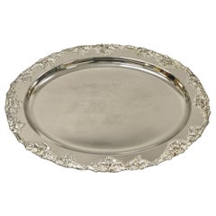 Vtg Godinger Estilo Victoriano Plateado Racimo De Uvas Bandeja Ovalada