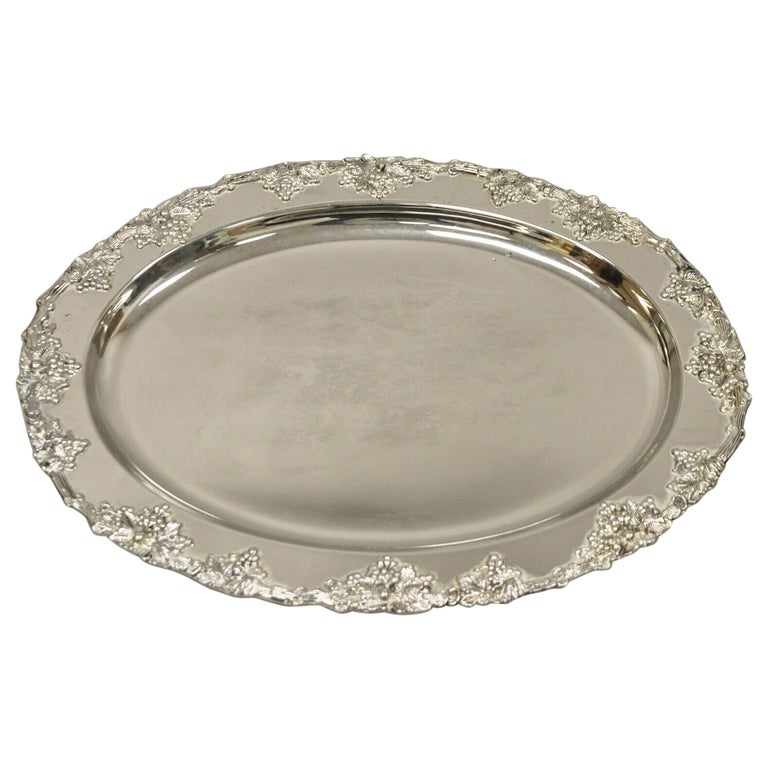 Vtg Godinger Victorian Style Silver Plated Grape Cluster Oval Platter Tray  For Sale at 1stDibs | godinger silver tray, godinger silver grape tray, godinger  silver platter