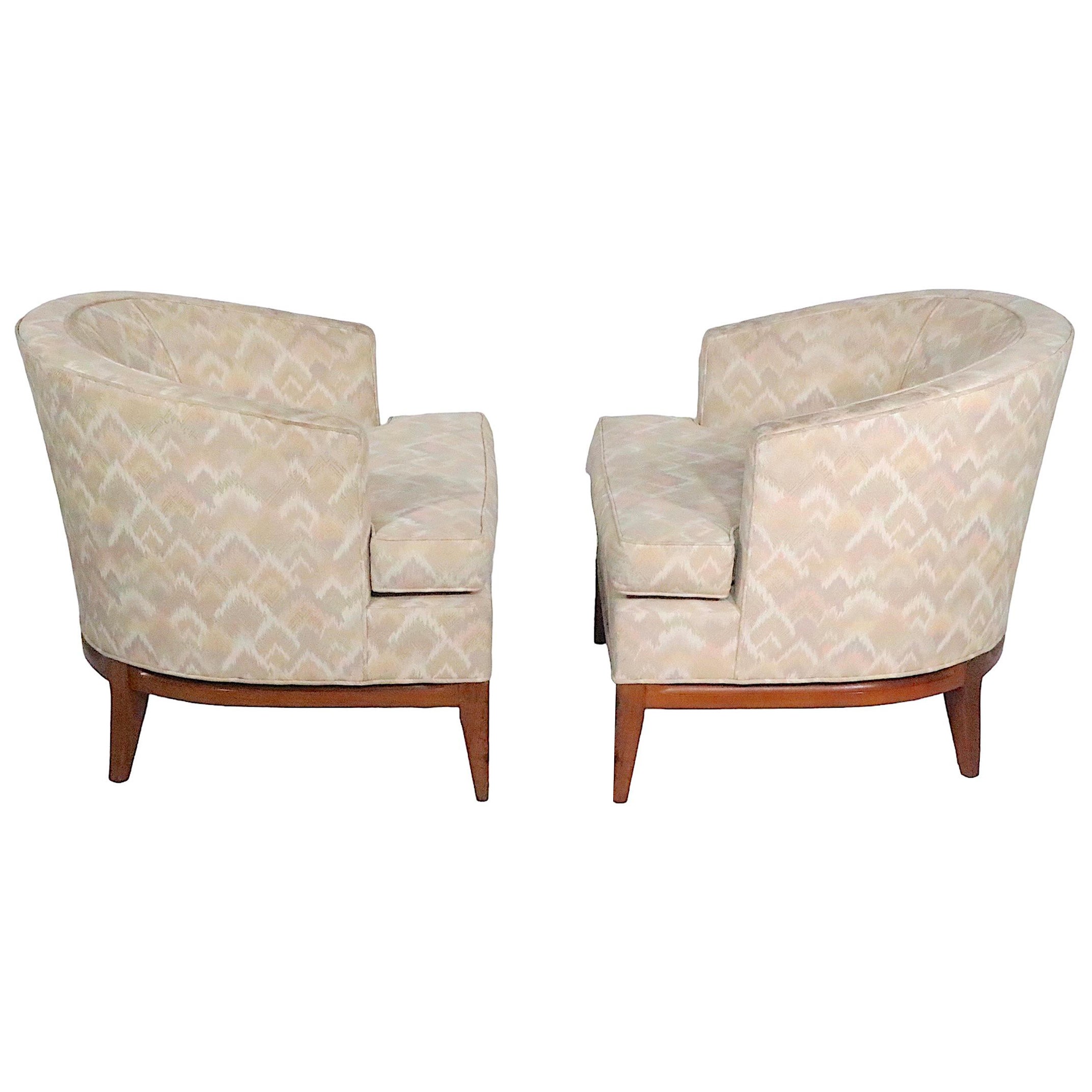 Pair. Mid Century Tub Chairs After Robsjohn Gibbings, circa 1950 - 1960s For Sale