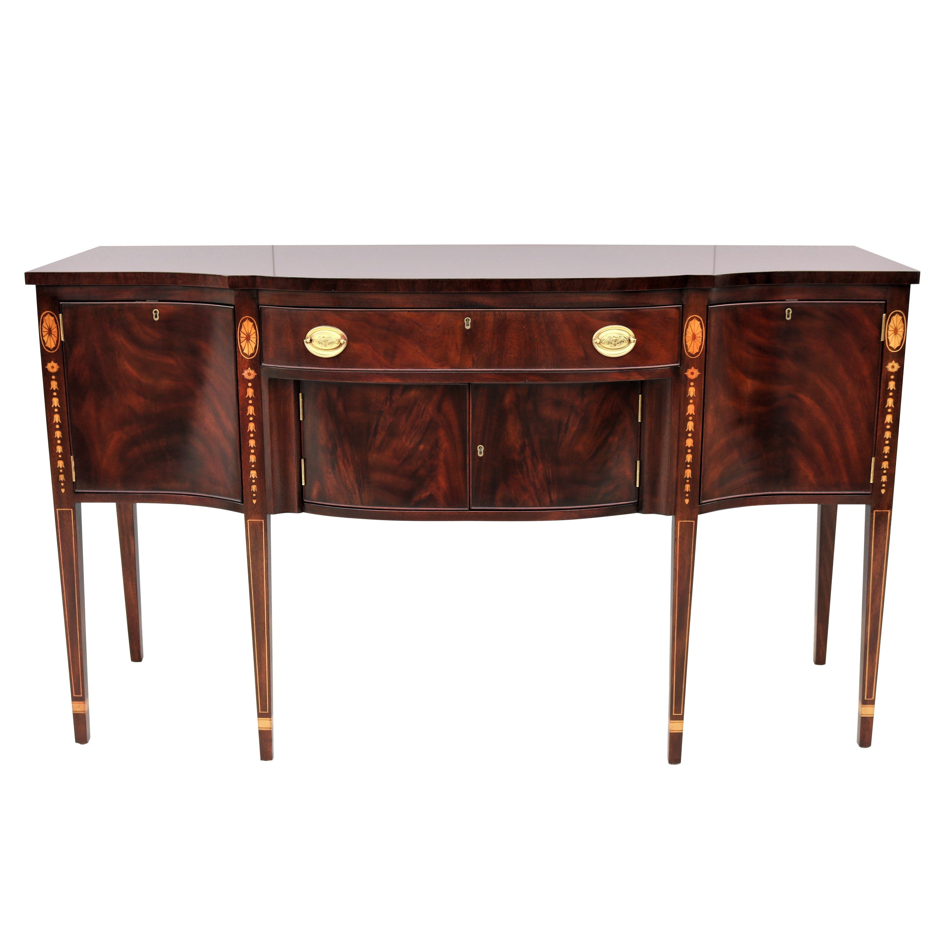Vintage Traditional Kittinger Furniture Mahogany Sheraton Sideboard Cabinet For Sale