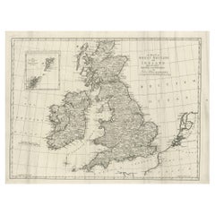 Large Used Map of the British Isles, with inset of the Orkneys and Shetlands