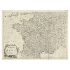 Large Used Map of the Kingdom of France