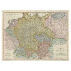 Große antike Karte des deutschen Kaiserreichs