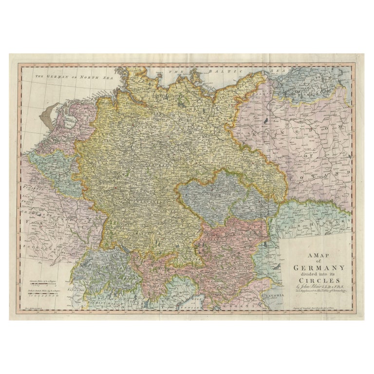Large Antique Map of the German Empire For Sale at 1stDibs