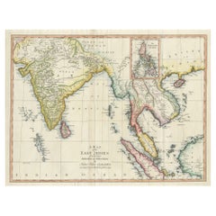 Large Used Map of the East Indies, with Inset of the Philippines