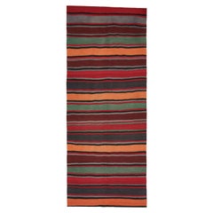 Vintage Persian Bidjar Kilim in Polychromatic Stripes